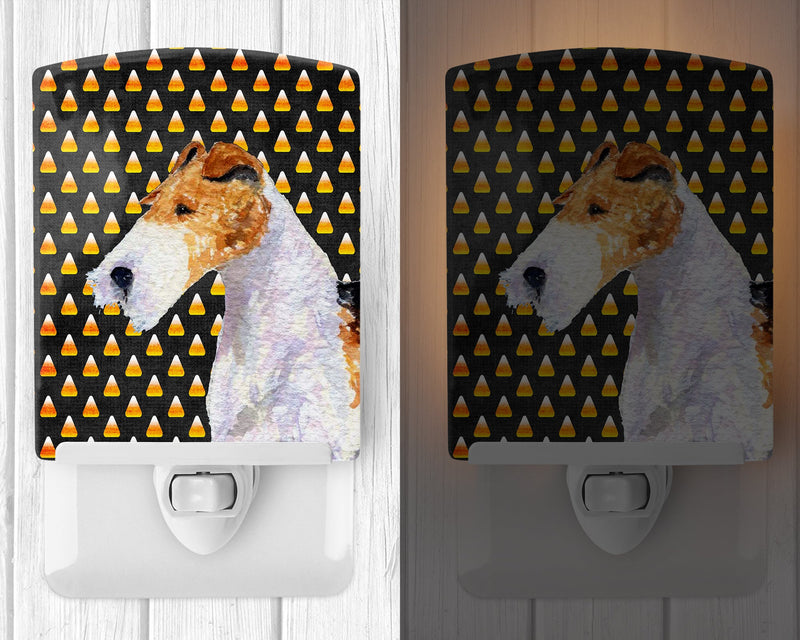 Fox Terrier Candy Corn Halloween Portrait Ceramic Night Light SS4271CNL