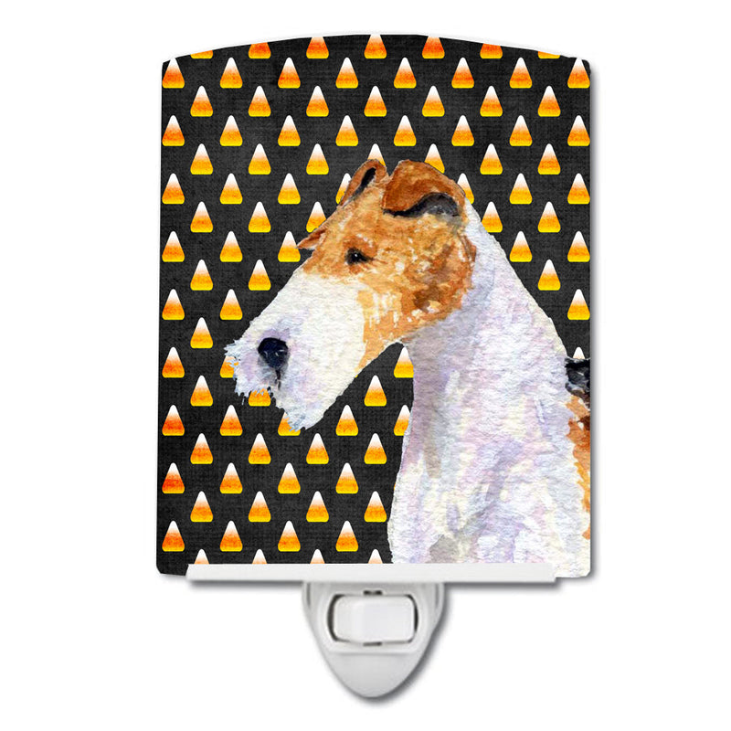 Fox Terrier Candy Corn Halloween Portrait Ceramic Night Light SS4271CNL