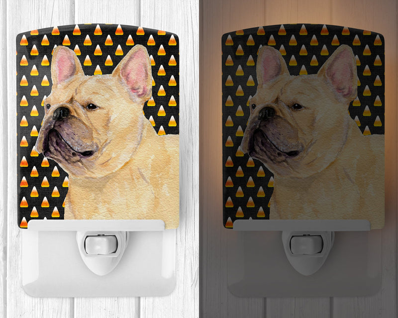 French Bulldog Candy Corn Halloween Portrait Ceramic Night Light SS4278CNL