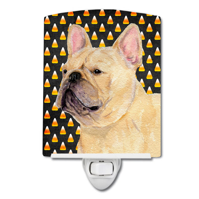 French Bulldog Candy Corn Halloween Portrait Ceramic Night Light SS4278CNL