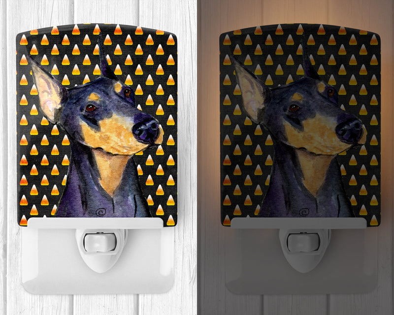 Doberman Candy Corn Halloween Portrait Ceramic Night Light SS4288CNL