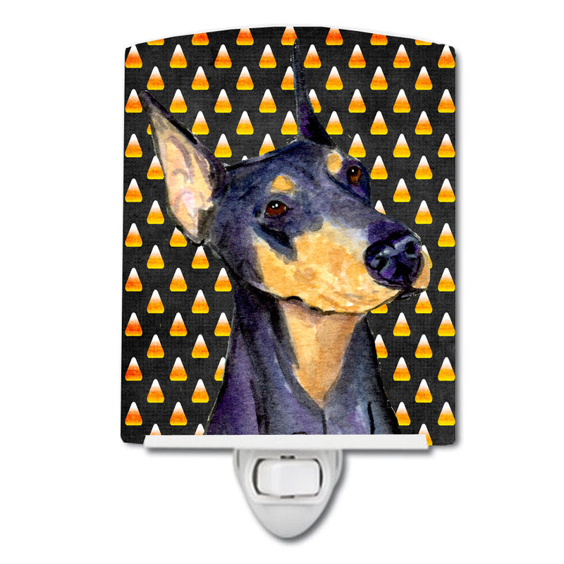 Doberman Candy Corn Halloween Portrait Ceramic Night Light SS4288CNL