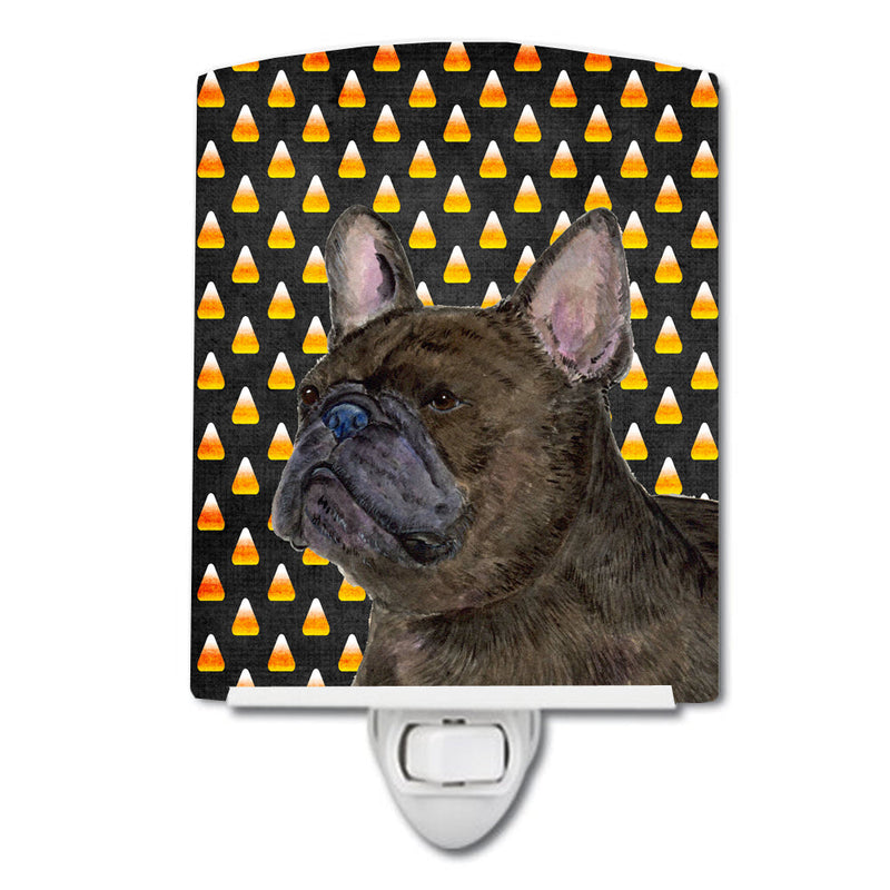 French Bulldog Candy Corn Halloween Portrait Ceramic Night Light SS4312CNL