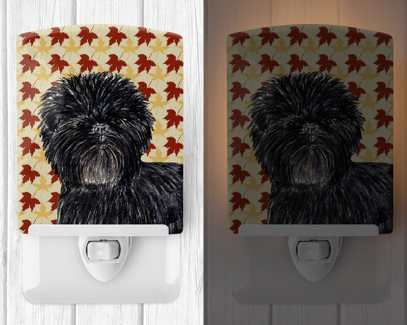 Affenpinscher Fall Leaves Portrait Ceramic Night Light SS4345CNL