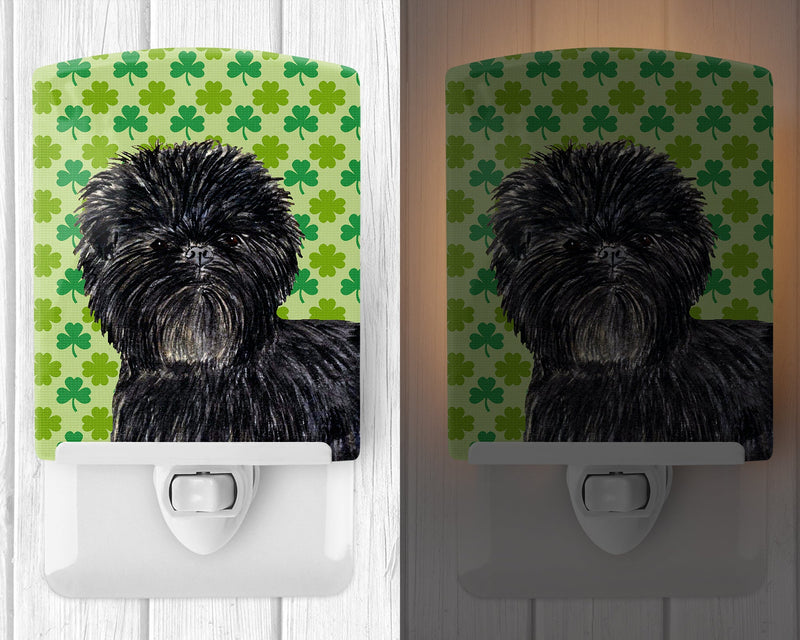 Affenpinscher St. Patrick's Day Shamrock Portrait Ceramic Night Light SS4442CNL