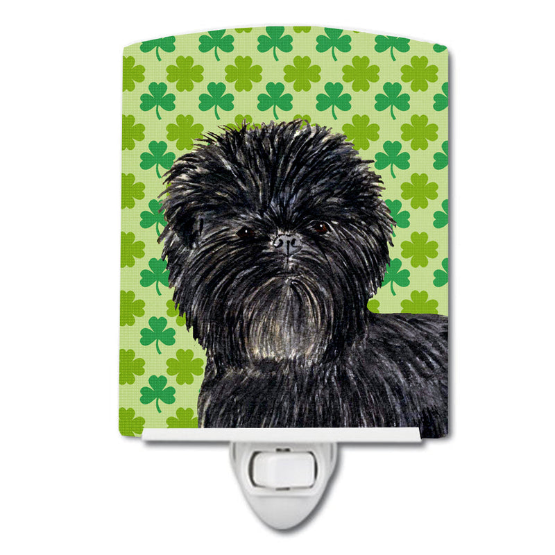 Affenpinscher St. Patrick's Day Shamrock Portrait Ceramic Night Light SS4442CNL