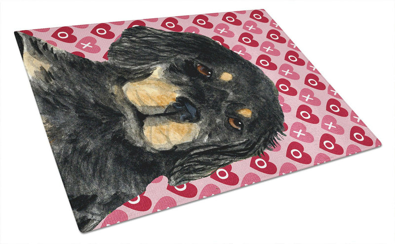 Gordon Setter Hearts Love and Valentine's Day Glass Cutting Board Large