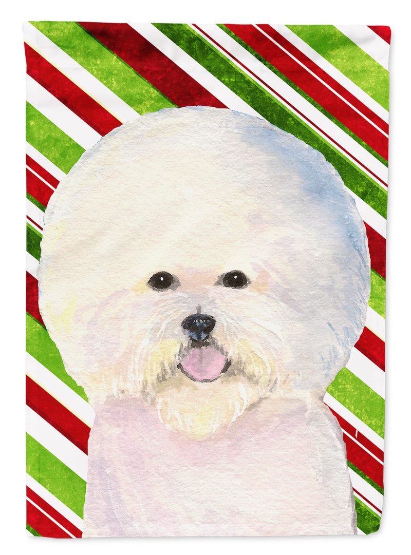 Bichon Frise Candy Cane Holiday Christmas Flag Garden Size