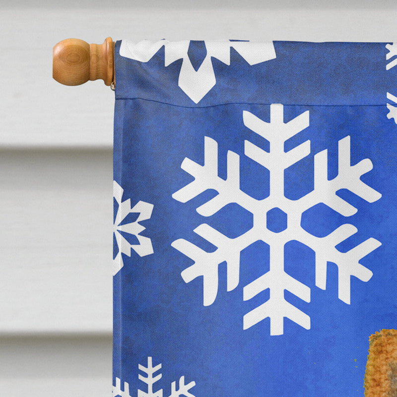 Chow Chow Winter Snowflakes Holiday Flag Canvas House Size