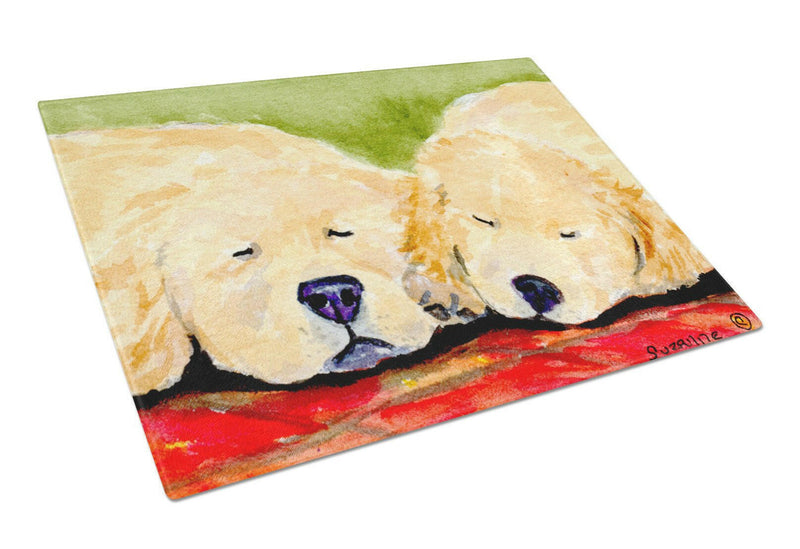 Golden Retriever Glass Cutting Board Large