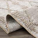 Nyla Bone & Tan Textured Performance Outdoor Rug - Clearance