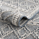 Diah Gray Blue & Bone Outdoor Area Rug - Clearance