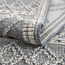 Diah Gray Blue & Bone Outdoor Area Rug - Clearance