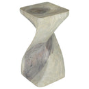 Haussmann Single Twist Stool End Table 12x12x24 in Height  Grey Oil