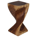 Haussmann Single Twist Stool End Table 12x12x24 in Height  Walnut Oil