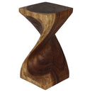 Haussmann Single Twist Stool End Table 12x12x24 in Height  Walnut Oil