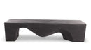 71" Inch Long Modern Black Sculpture Bench - 4