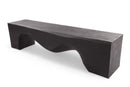71" Inch Long Modern Black Sculpture Bench - 4
