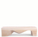 71" Inch Long Modern White Sculpture Bench - 6