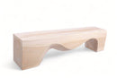 71" Inch Long Modern White Sculpture Bench - 6