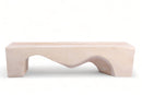 71" Inch Long Modern White Sculpture Bench - 6