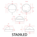 STA09 3W Integrated LED Round Aluminum Deck Light Surface Mount Low Voltage Landscape Lighting