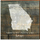 Georgia State "There's No Place Like Home" Phrase Wooden Sign | Wall Art Print on Real Wood
