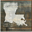 Louisiana State "There's No Place Like Home" Phrase Wooden Sign | Wall Art Print on Real Wood