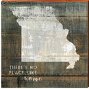Missouri State "There's No Place Like Home" Phrase Wooden Sign | Wall Art Print on Real Wood