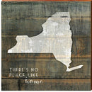 New York State "There's No Place Like Home" Phrase Wooden Sign | Wall Art Print on Real Wood