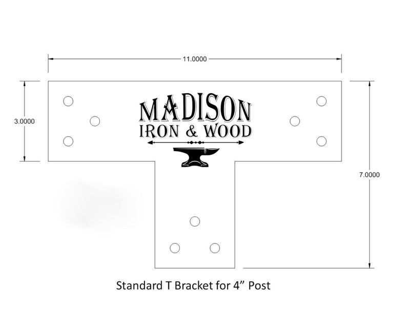 Standard Brackets for 4x4" Dimensional Wood Post