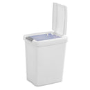 Set of 4 - White 8 Gallon Latch Top Kitchen Wastebasket Trash Can