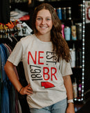 NE Est Square Design Tan T-Shirt | Small Town Famous