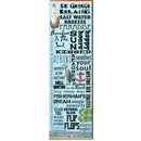 St. George Island Word Collage Blue | Wall Art Print on Real Wood
