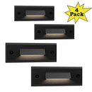 STLA04 4-Pack 1W Slim Black Low Voltage 2700K Warm White Integrated  LED Outdoor Step Lights Package, 12V LED Deck Lights Landscape Lights