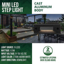 STLA04 4-Pack 1W Slim Black Low Voltage 2700K Warm White Integrated  LED Outdoor Step Lights Package, 12V LED Deck Lights Landscape Lights