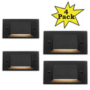 STLA05 4-Pack 3W Slim Black Low Voltage 2700K Warm White Integrated LED Outdoor Step Lights Package, 12V LED Deck Lights Landscape Lights