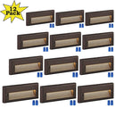 STLA09 12-Pack 3.5W Low Voltage 9" LED Outdoor Step Lights, 12V 3000K Warm White Integrated LED Deck Lights Landscape Lights