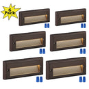 STLA09 6-Pack 3.5W Low Voltage 9" LED Outdoor Step Lights, 12V 3000K Warm White Integrated LED Deck Lights Landscape Lights