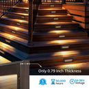 STLA09 12-Pack 3.5W Low Voltage 9" LED Outdoor Step Lights, 12V 3000K Warm White Integrated LED Deck Lights Landscape Lights