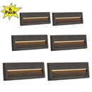 STLA10 6-Pack 6W Low Voltage 10" LED Outdoor Step Lights, 12V 3000K Warm White Integrated LED Deck Lights Landscape Lights