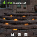 STLA10 6-Pack 6W Low Voltage 10" LED Outdoor Step Lights, 12V 3000K Warm White Integrated LED Deck Lights Landscape Lights