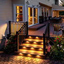 STLA10 6-Pack 6W Low Voltage 10" LED Outdoor Step Lights, 12V 3000K Warm White Integrated LED Deck Lights Landscape Lights