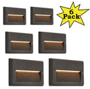 STLA11 6-Pack 3W Low Voltage 5.5" LED Outdoor Step Lights, 12V 3000K Warm White Integrated LED Deck Lights Landscape Lights