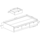 Twin size Platform Bed with 3 Storage Drawers in Black Finish