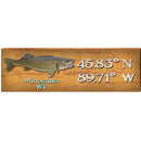 Minocqua, WI Fish Orange Latitude Longitude | Wall Art Print on Real Wood