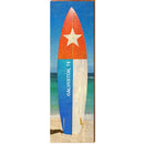 Galveston, TX Surfboard | Wall Art Print on Real Wood
