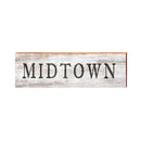 Midtown Sacramento, California Wooden Sign Green | Wall Art Print on Real Wood