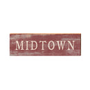 Midtown Sacramento, California Wooden Sign Red | Wall Art Print on Real Wood