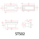 STS02 Outdoor Recessed Brick Wall Light 3000K Warm White Integrated LED Step/ Stair Lighting Fixture